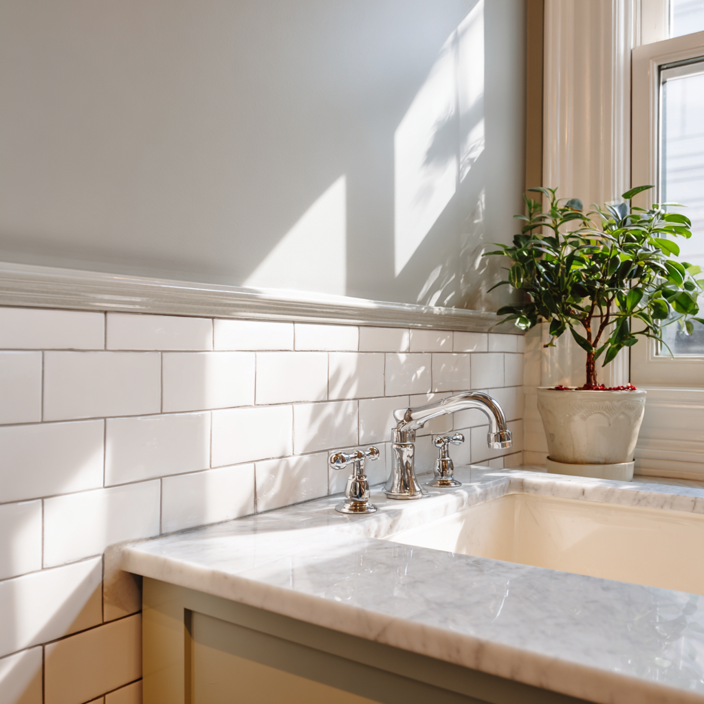HalfTiled Bathroom Walls Modern Style & Function — free download